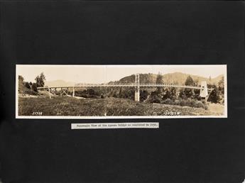 (BRIDGES) Album with over 300 photographs of bridges in the United States, both over roads and bodies of water, some under construction